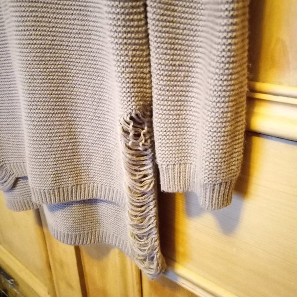 Mocha Brown Knit Extra Long Tunic Length Sweater Size XL (T-328) - Picture 3 of 7